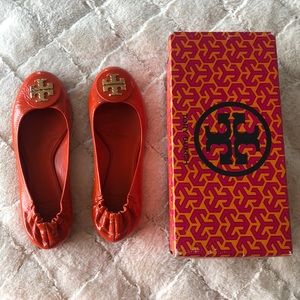 Tory Burch Reva orange flats